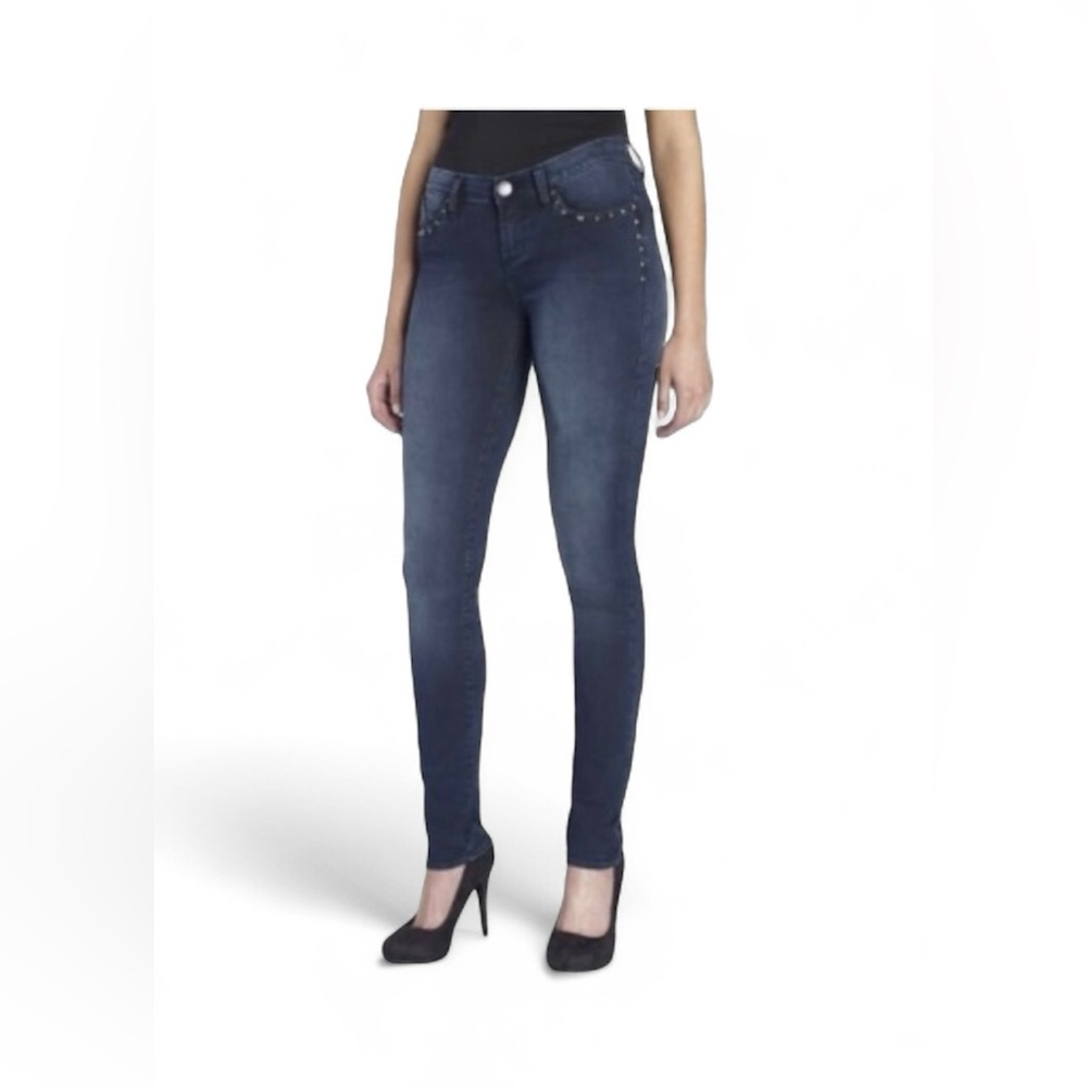 Rock & Republic Berlin Dark Blue Studded Dark Wash Skinny Jeans Size 4/6
